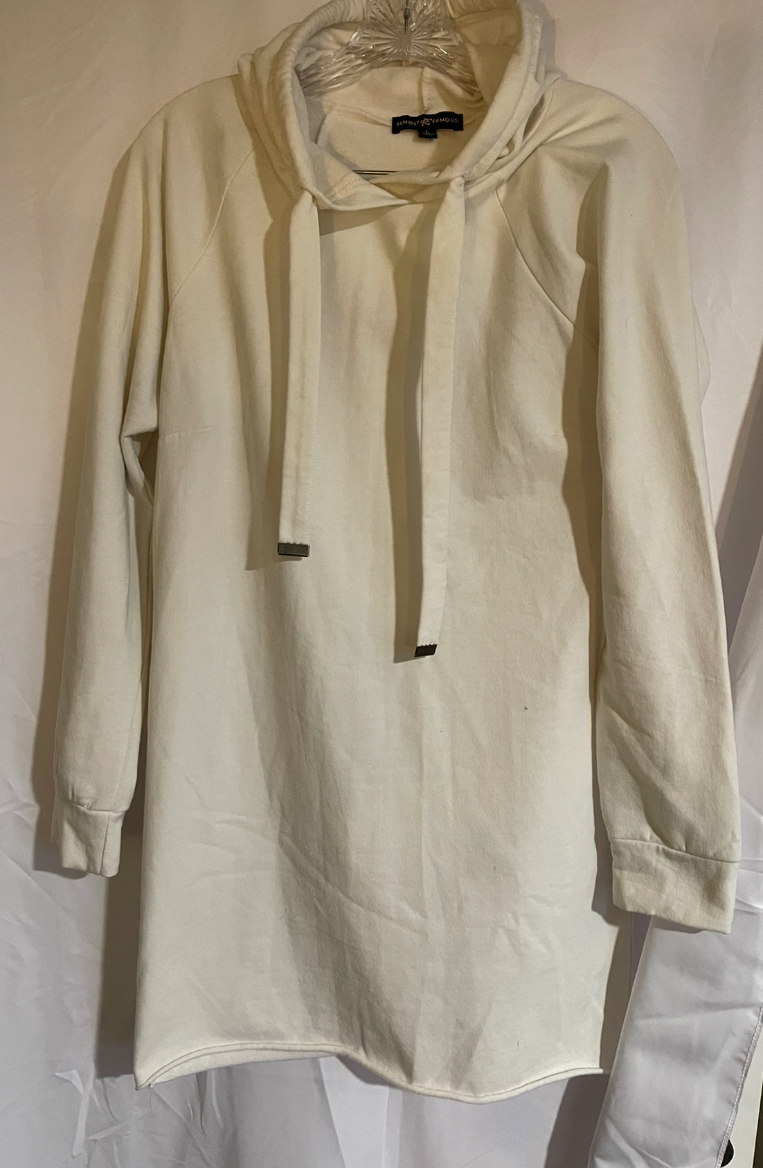 Large Almost Famous White Hoodie Dress