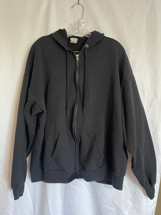 XL Hanes Zip up Hoodie Black